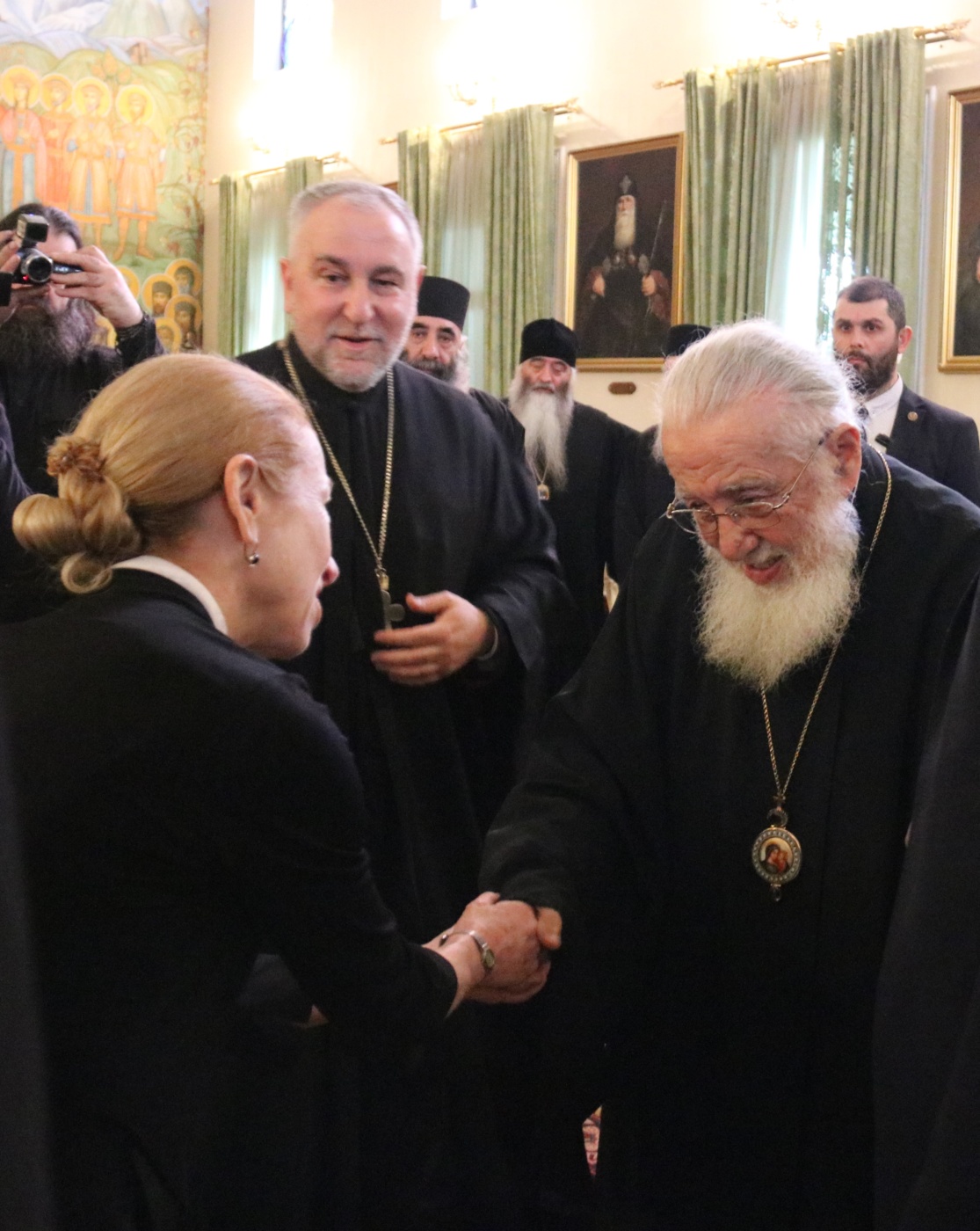 Патриарх Илия II и посланница США в Грузии