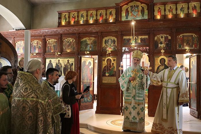 Патриарх Сербский Ириней на подворье РПЦ в Белграде