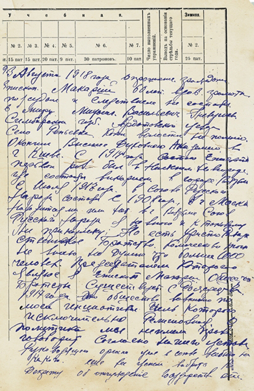 Фрагмент протокола допроса епископа Макария (Гневушева, 1858-1918)
