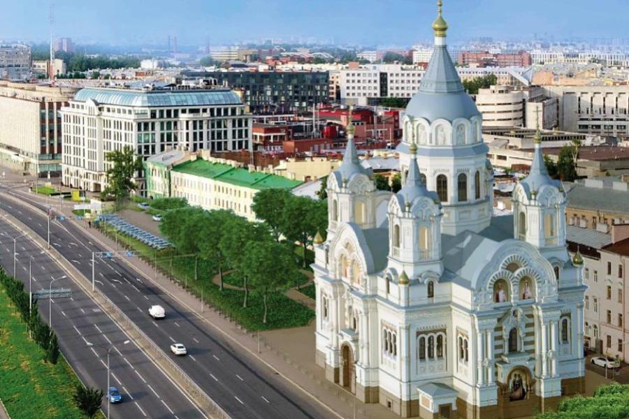Эскиз Борисоглебского храма на Синопской набережной Санкт-Петербурга