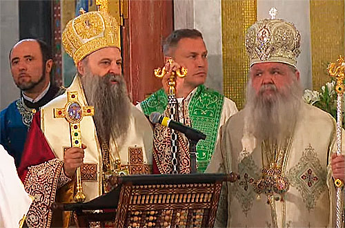 Сербский Патриарх Порфирий и Архиепископ Охридский Стефан