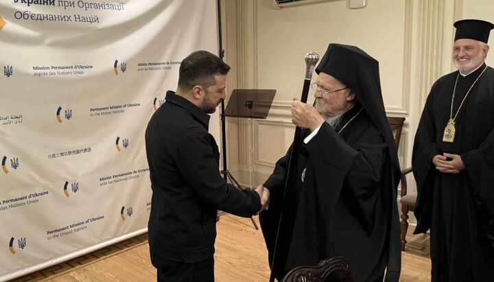 Патриарх Варфоломей приветствует Зеленского