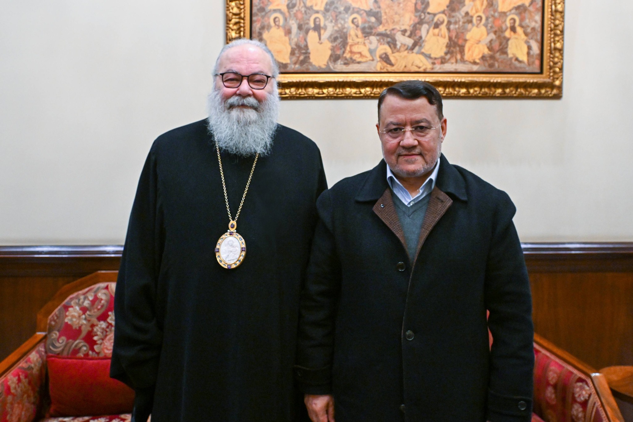 Антиохийский Патриарх Иоанн и Советник президента Сирии по связям со СМИ доктор Ахмад Моваффак Зидан
