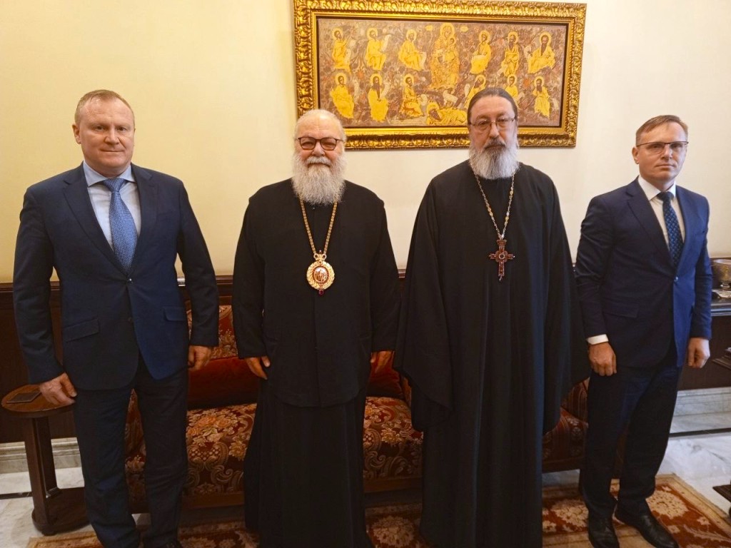 Встреча Антиохийского Патриарха Иоанна с представителем Русской Православной Церкви архимандритом Филиппом (Васильцевым)