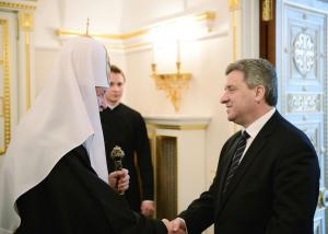 Патриарх Кирилл и президент Македонии Георге Иванов