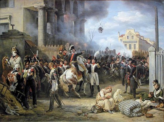 Оборона заставы Клиши в Париже в 1814 г. Картина О. Верне