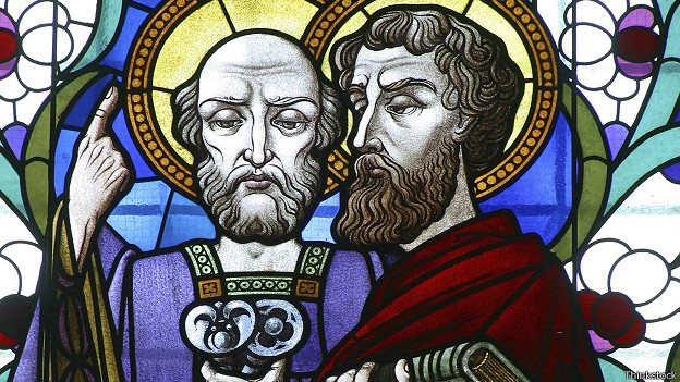 Изображение на мозаике собора: святые апостолы Петр и Павел