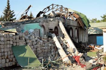 Разрушенный снарядом храм во имя святого праведного Иоанна Кронштадсткого в Кировском 2