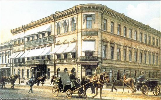 Гостиница «Билло» на углу Большой Лубянки и Варсонофьевского переулка