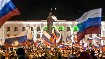 Празднование годовщины присоединения Крыма к России в Симферополе