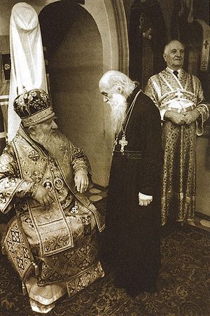 Митрополит Иоанн (Вендланд) и архимандрит Михей (Хархаров). 1987