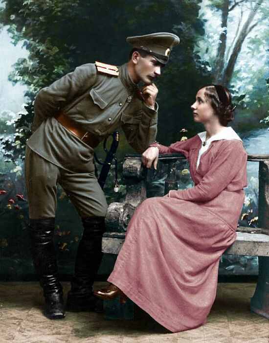 Русский офицер со своей невестой